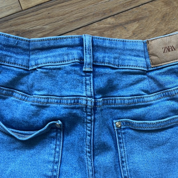 ZARA High-waisted flare jeans Z1975 (8)with gold button-button fly. Altered—>5-6 - Picture 8 of 10